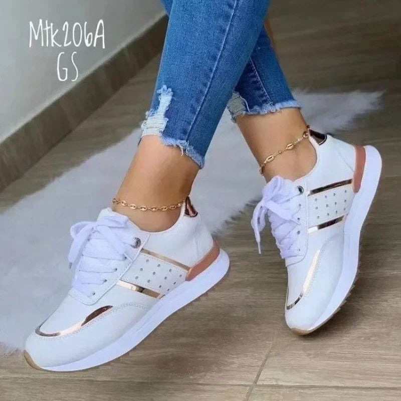 Women's Platform Sneakers – Lace-Up Casual Flat Shoes Women's Platform Sneakers Axl