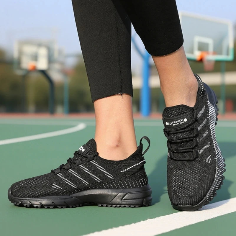 AZGB Women's Thick Sole Sneakers – Lightweight Breathable Casual Women's Sneakers Axl black 36