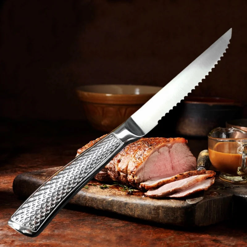 4-Inch Serrated Steak Knife – Mirror Stainless Steel Hollow Handle Steak Knife Axl