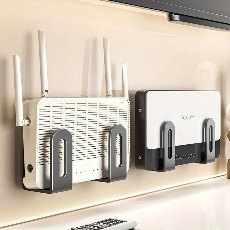 Wall-Mounted Router & Cable Management Shelf – 4/8 Pcs Wall Storage Rack Axl