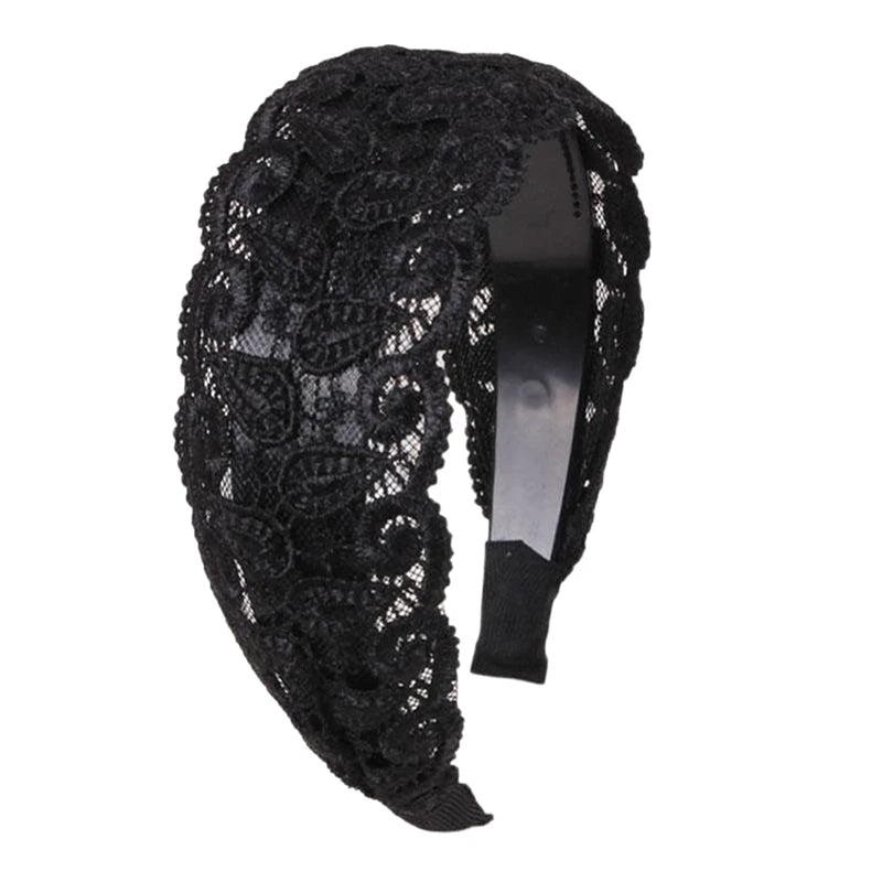 Korean Lace Flower Wide Headband – Non-Slip Vintage Hair Hoop Lace Flower Headband Axl A1