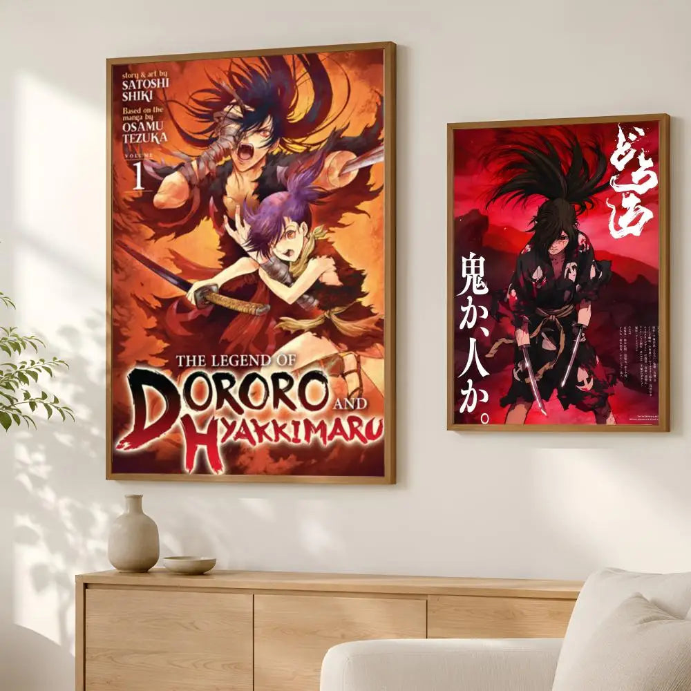 Dororo Anime Self-Stick PVC Wall Poster – HD Waterproof Art Anime Wall Poster Axl