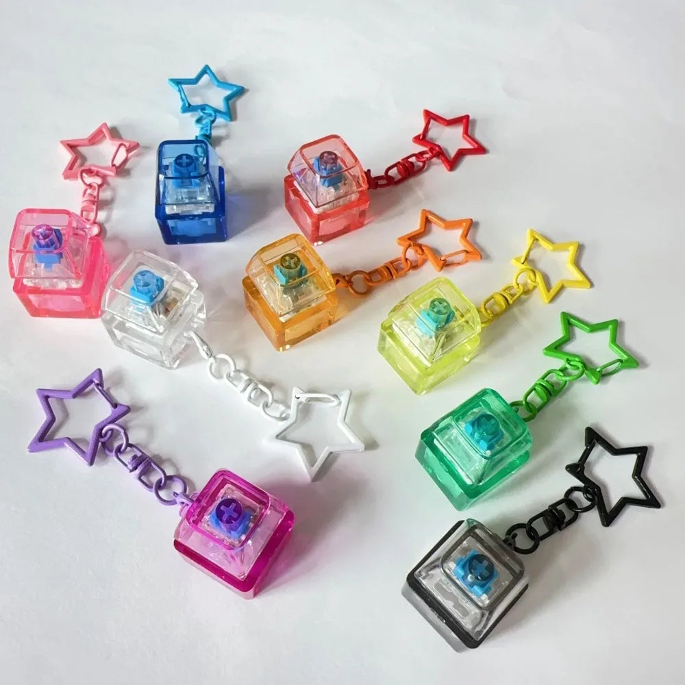 Light-Up Keycap Fidget Keychain – Click Button Pinch Toy Fidget Keychain Toy Axl
