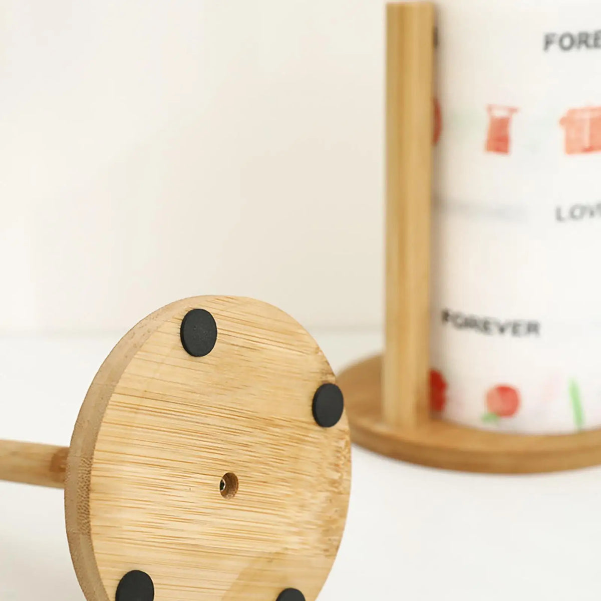 Bamboo Paper Towel Holder Stand – Rustic Kitchen Countertop Paper Towel Holder Axl