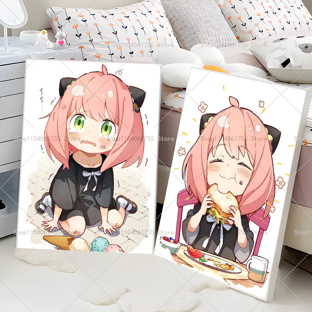 Spy x Family Anya Anime Poster – Waterproof Self-Adhesive Wall Art Anime Wall Poster Axl