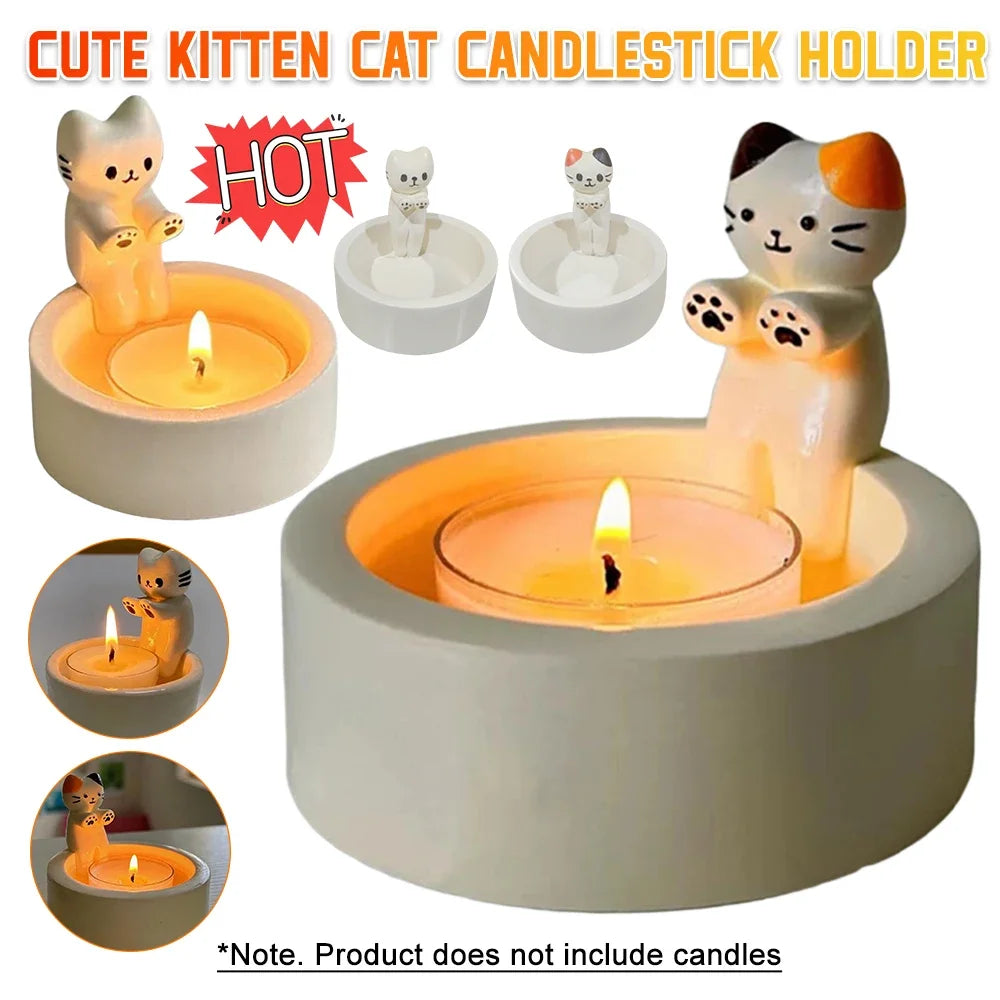 Cute Cat Candle Holder – Aromatherapy Candlestick Home Decor Candle Holder Axl
