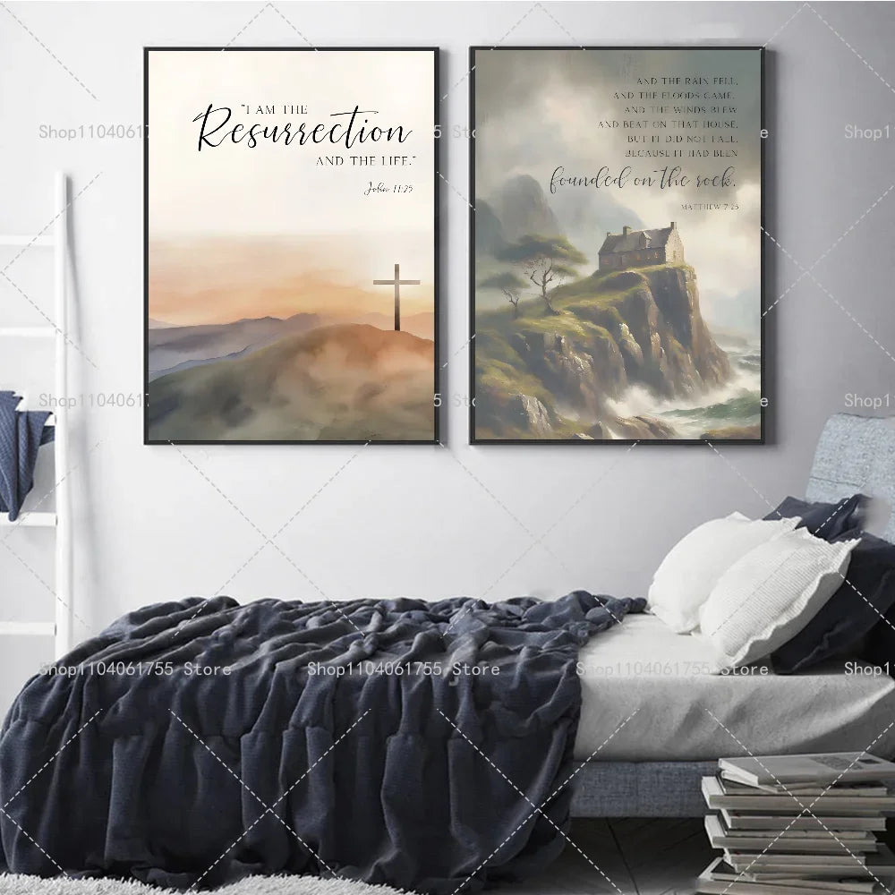 John 1:29 Bible Verse Jesus Wall Poster | Self-Adhesive Art Wall Art Poster Axl