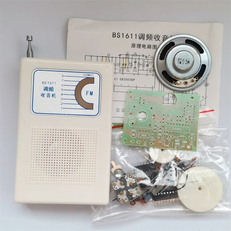 FM Radio Receiver DIY Kit – Soldering & Circuit Training Set DIY Electronics Kit Axl
