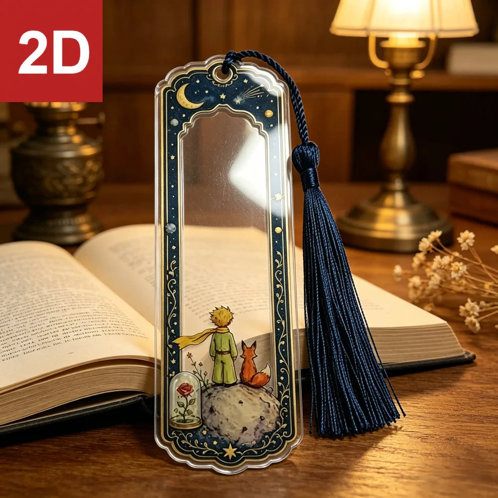 Little Prince Acrylic Tassel Bookmarks – 5pc Literary Gift Set Acrylic Bookmark Set Axl