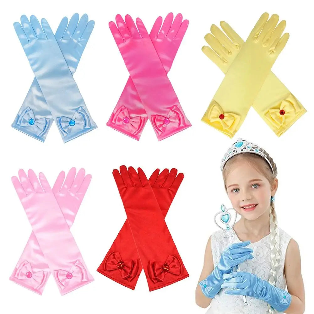 Girls Princess Satin Sequin Gloves – Kids Dance & Dress-Up Kids Dress-Up Gloves Axl