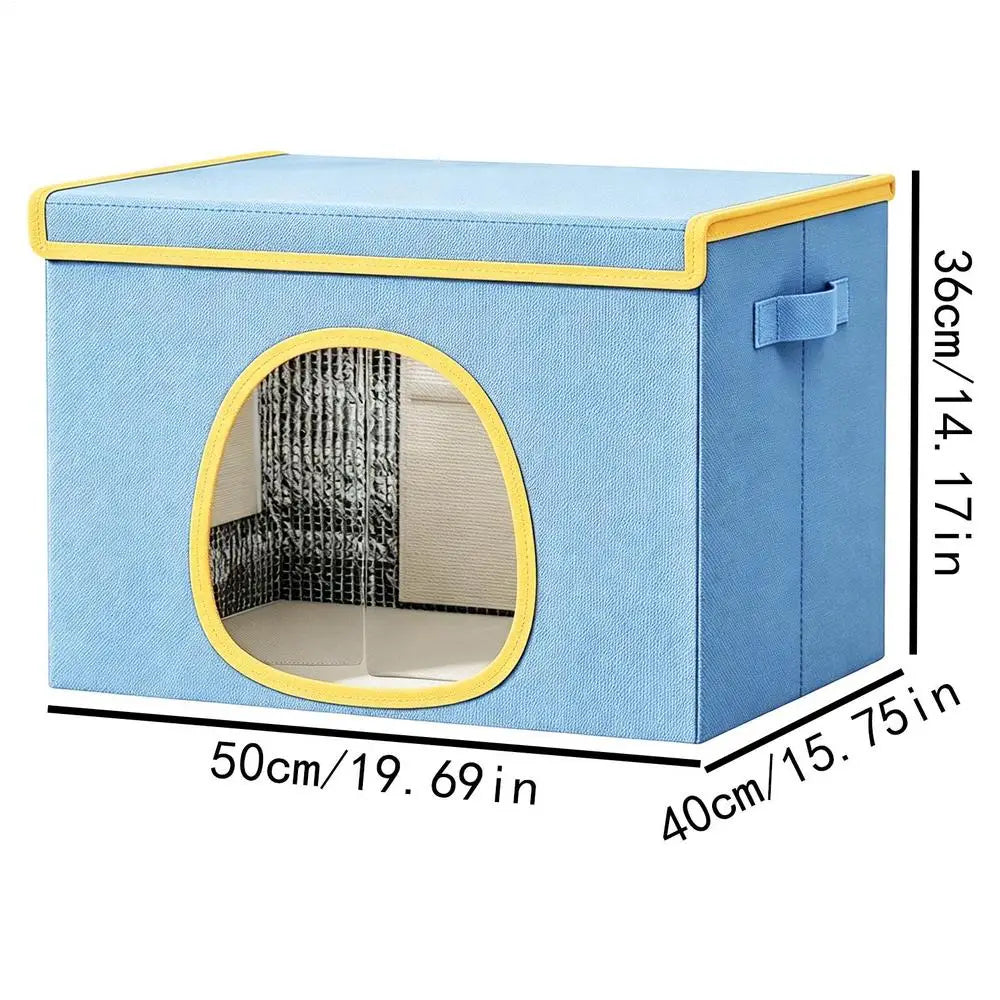 Cooling Cat House & Dog Nest with 6 Ice Packs | Indoor & Outdoor Cooling Pet House Axl Blue