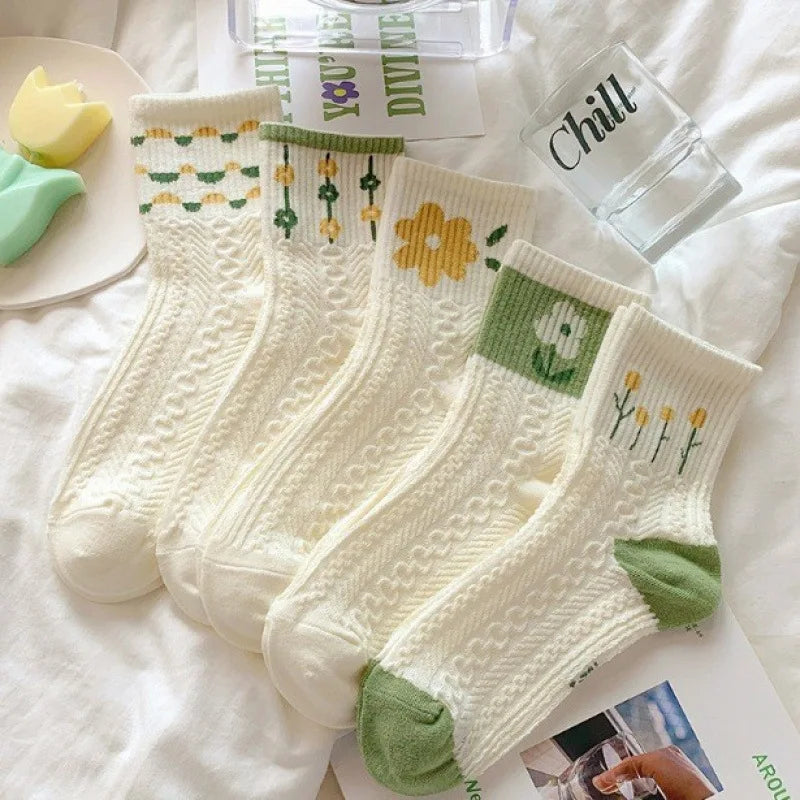 5-Pack Kawaii Expression Printed Ankle Socks for Women Novelty Ankle Socks Axl Gold One Size
