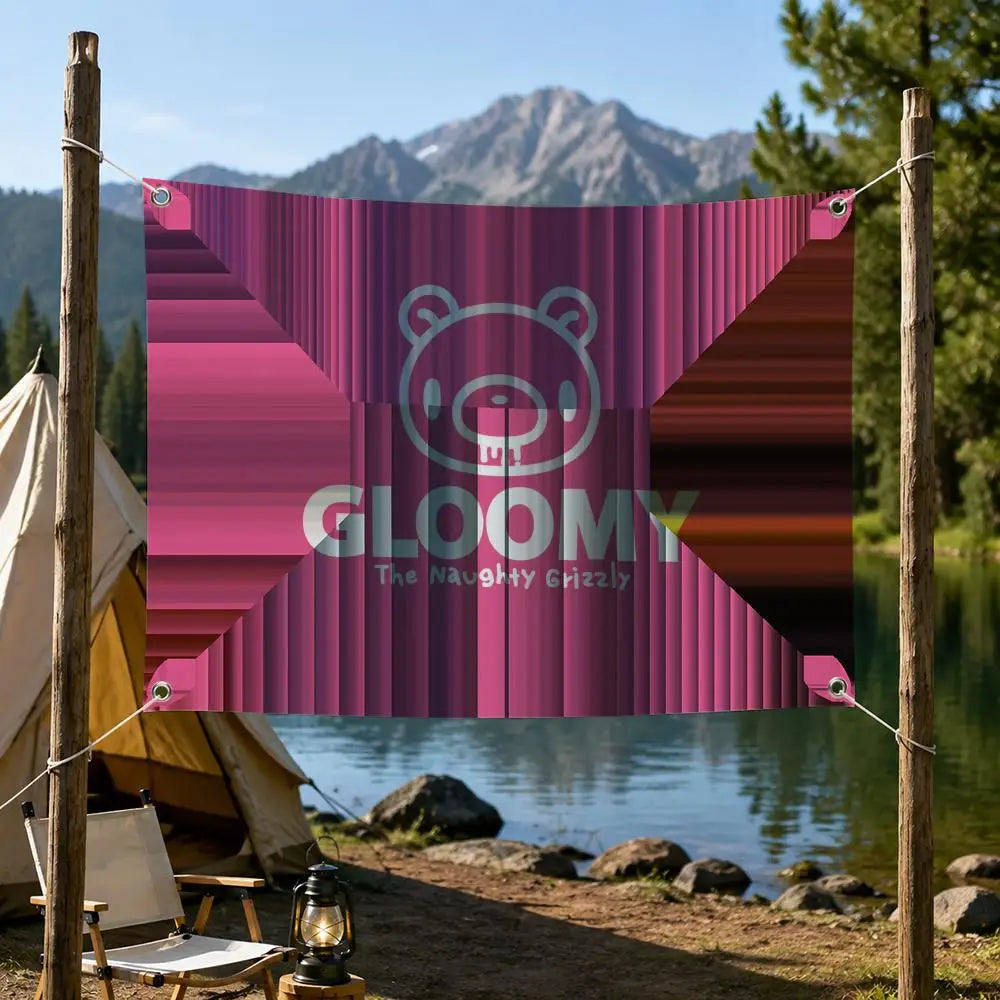 Gloomy Bear Wall Hanging Flag Banner – Indoor & Outdoor Decor Wall Flag Banner Axl