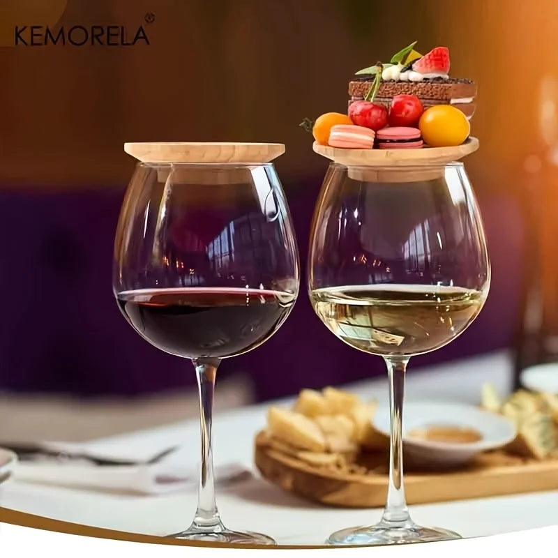 Bamboo Serving Coaster Plates 4/6 PCS – Round Appetizer Tray Bamboo Serving Plates Axl