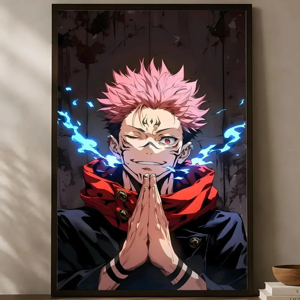 Yuji Itadori Self-Stick Anime Wall Poster – Waterproof HD Art Anime Wall Poster Axl White06 40X50cmNoframe
