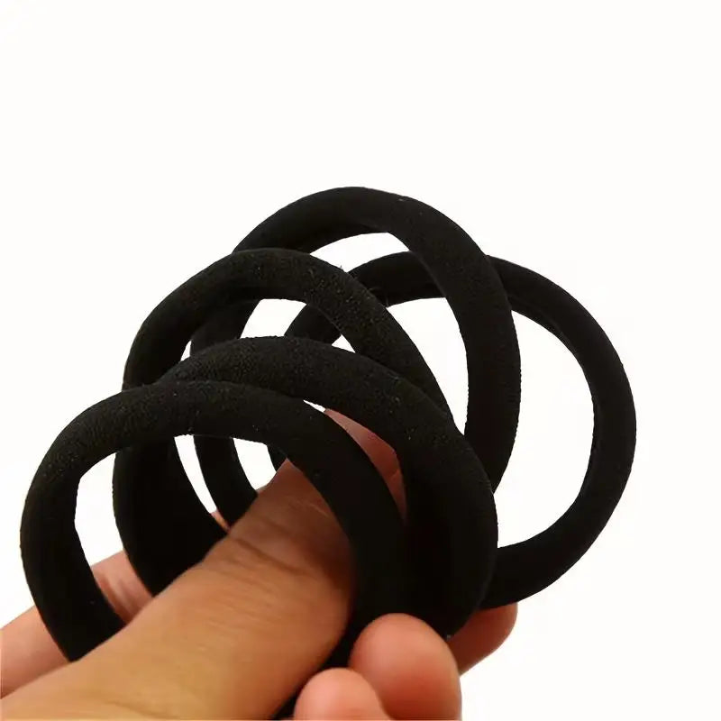 50-Pack Black Seamless Elastic Hair Ties – Gentle & Everyday Elastic Hair Ties Axl