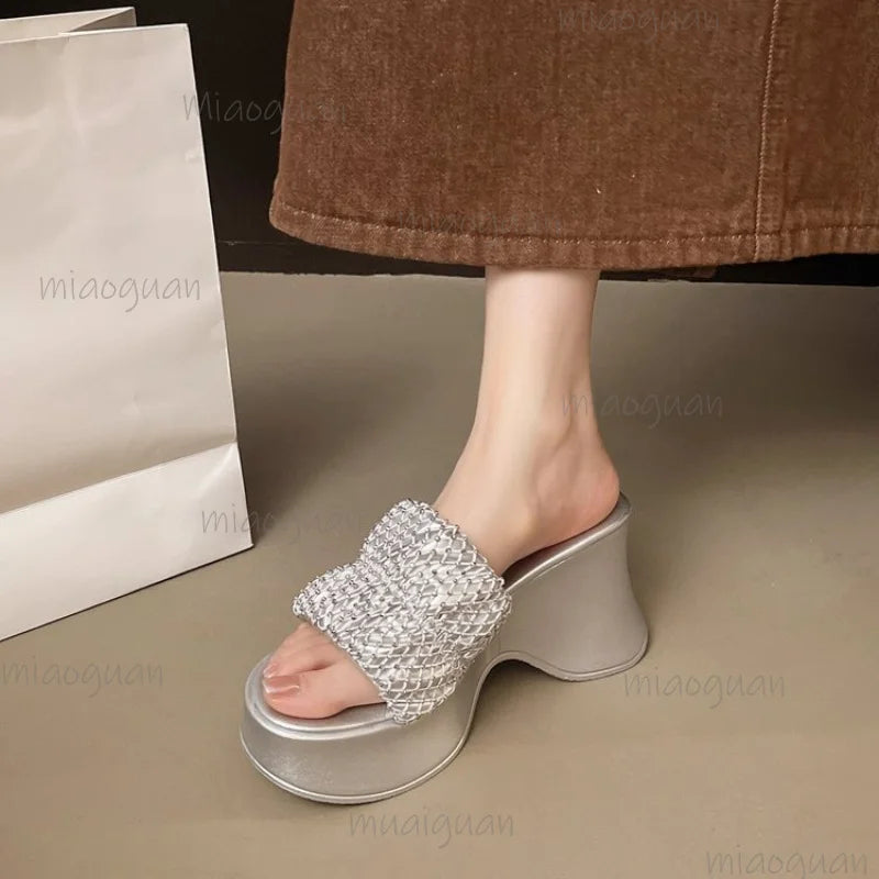 Women's Platform Wedge Slide Sandals | Open Toe Summer Slippers Platform Wedge Sandals Axl