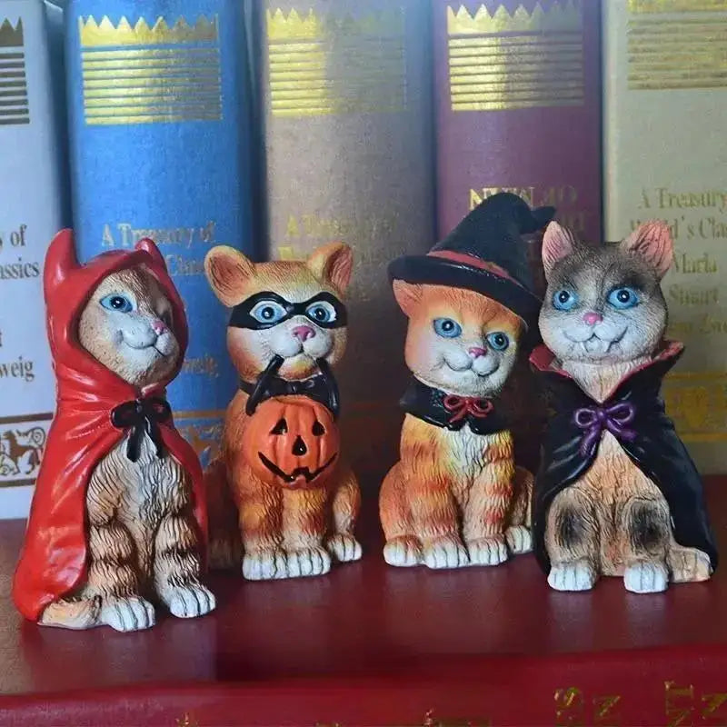 Halloween Black Cat Resin Statue – Desk & Tabletop Décor Resin Desk Figurine Axl