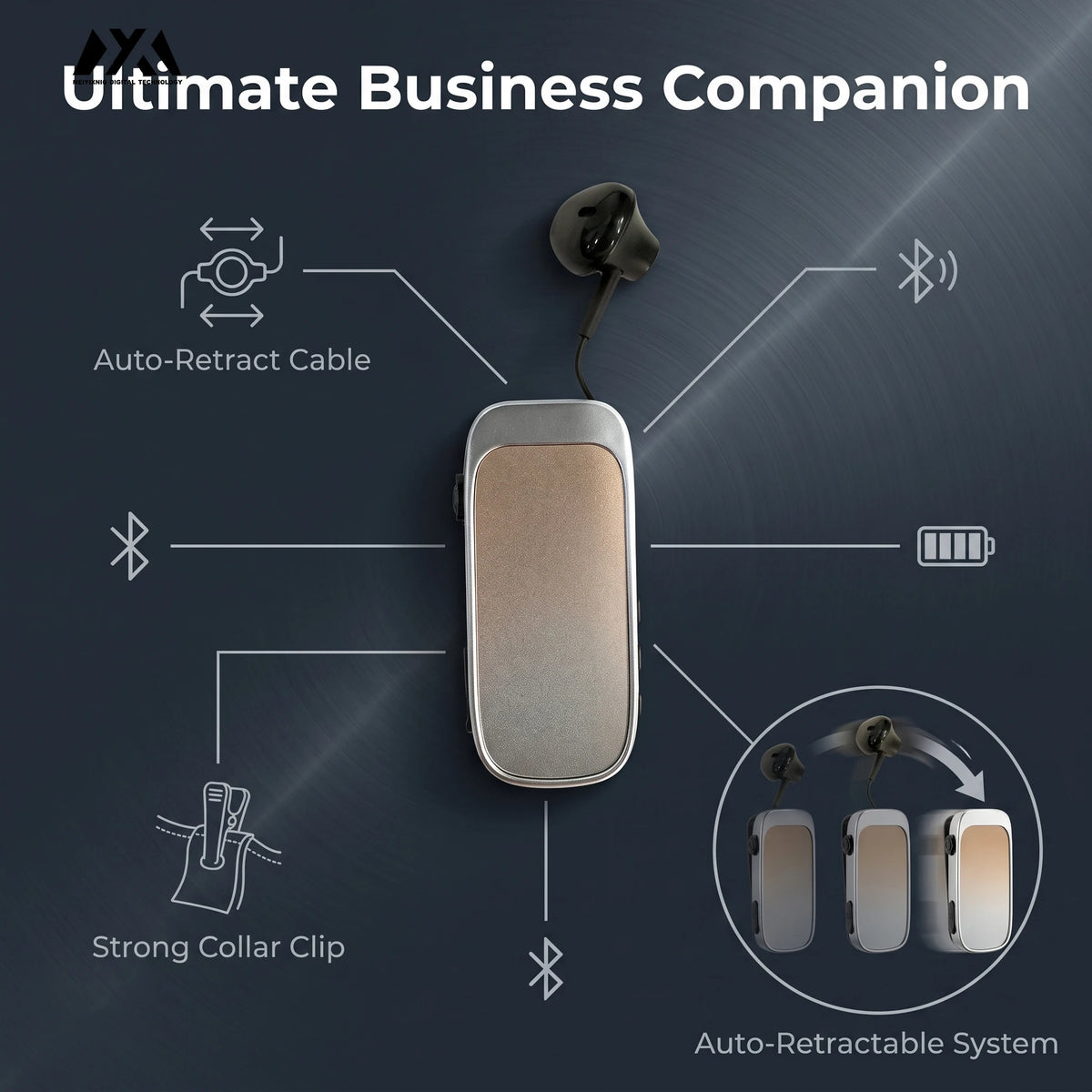 K30 Collar Clip Bluetooth Earphone – Wireless Hands-Free Headset Bluetooth Earphone Axl
