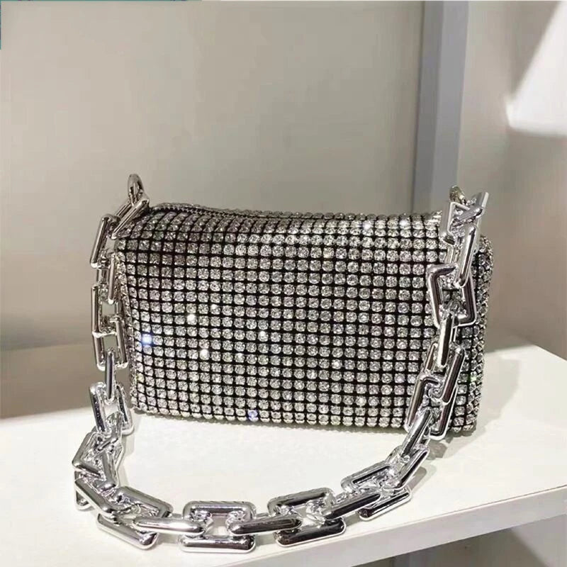 Bling Diamond Crossbody Bag – Small Shoulder Purse for Women Crossbody Shoulder Bag Axl