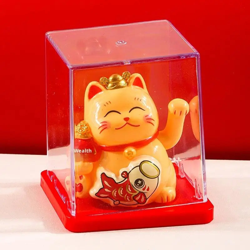 Solar Lucky Beckoning Cat Ornament – Home & Office Décor Solar Cat Ornament Axl A6