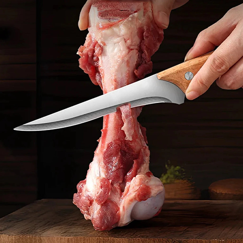 SHENJIU Stainless Steel Fillet & Boning Knife – Wood Handle Fillet Boning Knife Axl