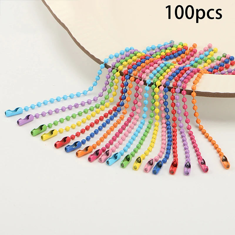 100 Pcs Ball Bead Chains for DIY Keychains & Jewelry – 10cm Jewelry Making Chains Axl