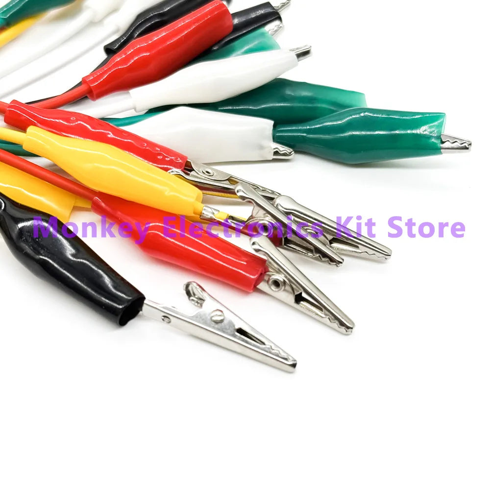 10-Pack 46cm Double-Ended Alligator Clip Test Lead Jumper Wires Test Lead Clips Axl