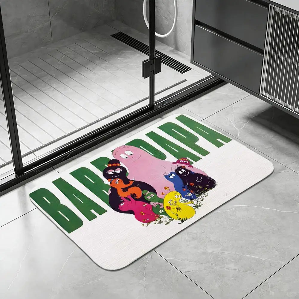 Diatomite Bath Mat Quick Dry Anti-Slip | Barbapapa Design Diatomite Bath Mat Axl White6 50x80cm