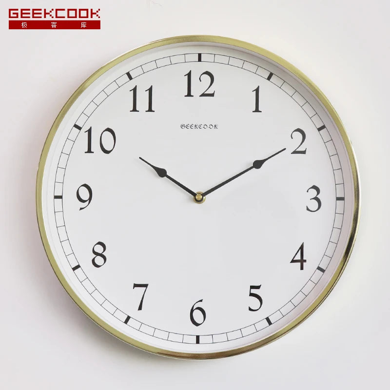Large Gold Wall Clock – Modern Silent Quartz Living Room Decor Wall Clock Axl Golden Arabic 14 inch
