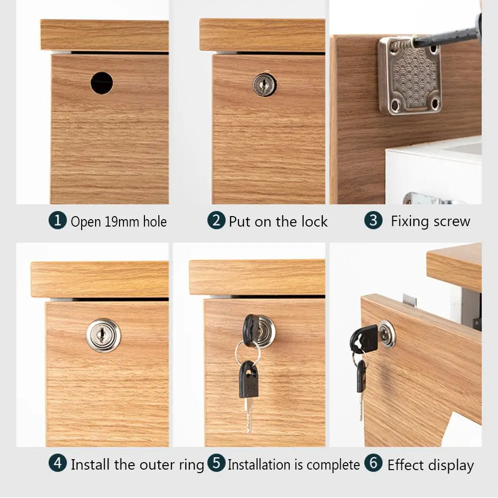 Zinc Alloy Drawer Lock with 2 Keys – Cabinet & Desk Security Cabinet Drawer Lock Axl