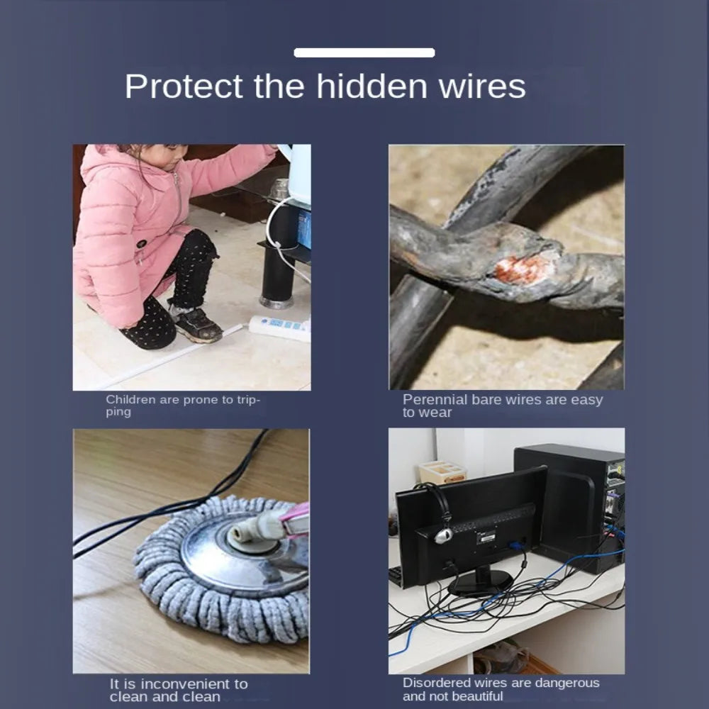 Self-Adhesive Floor Cord Cover – PVC Cable Protector Duct Floor Cord Cover Axl