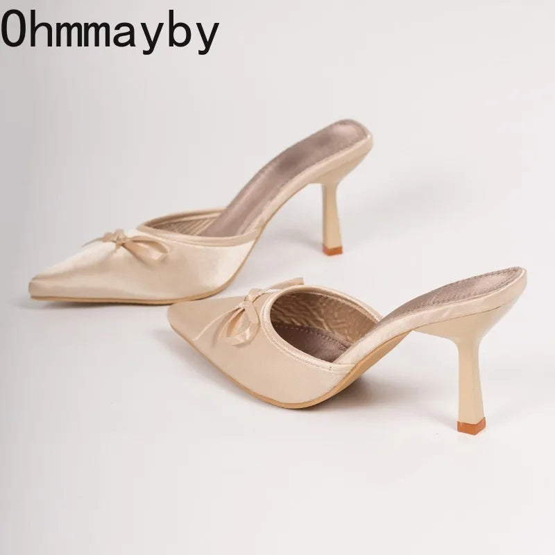 Women's Pointed Toe High Heel Mule Slides – Slip-On Pumps High Heel Mule Slides Axl