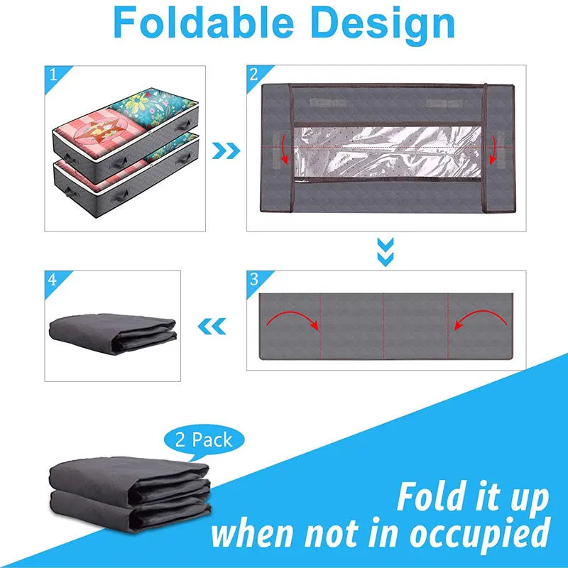 Underbed Storage Bag – Foldable Dustproof Quilt Organizer Underbed Storage Bag Axl