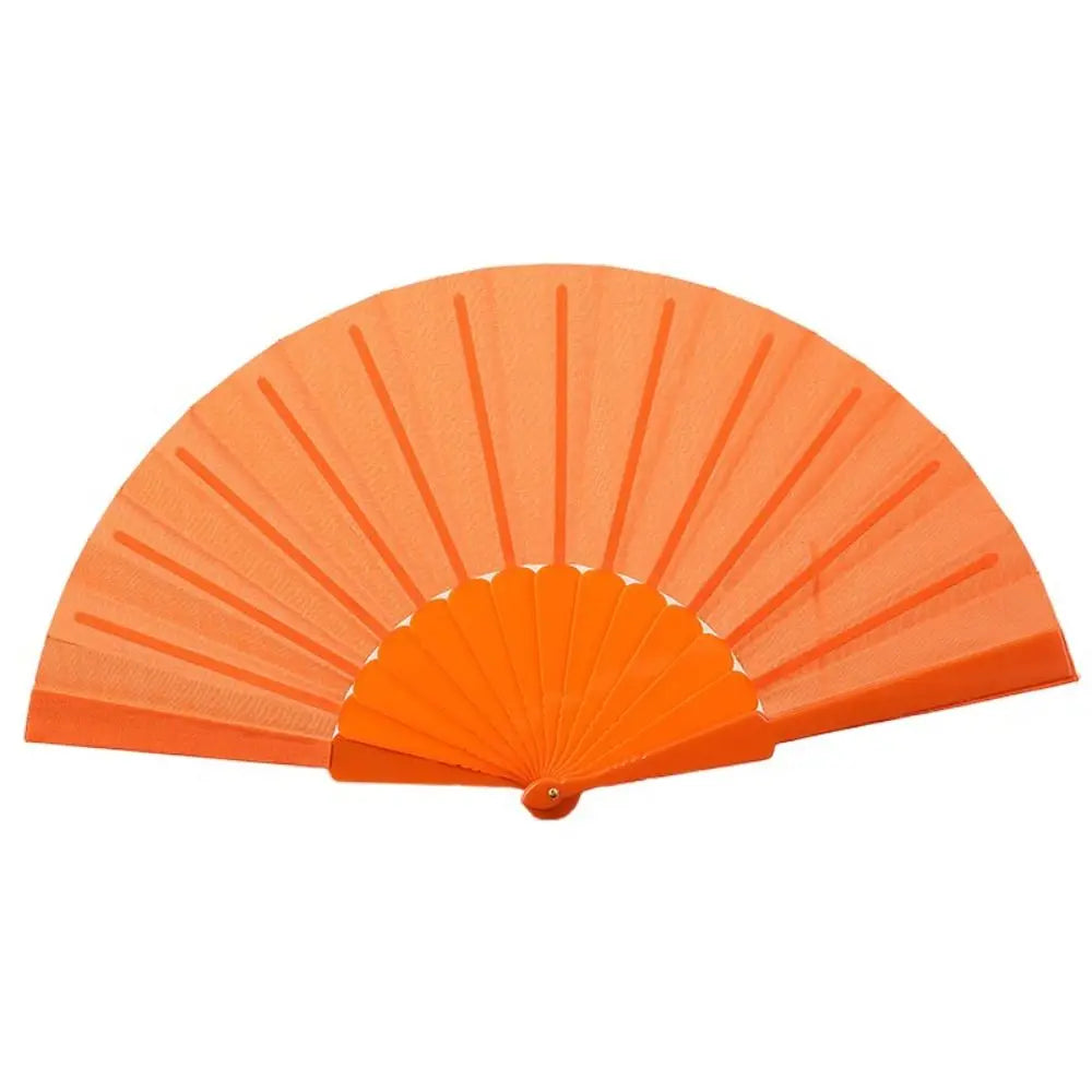 Portable Folding Hand Fan – Weddings, Dance & Cosplay Folding Hand Fan Axl Orange