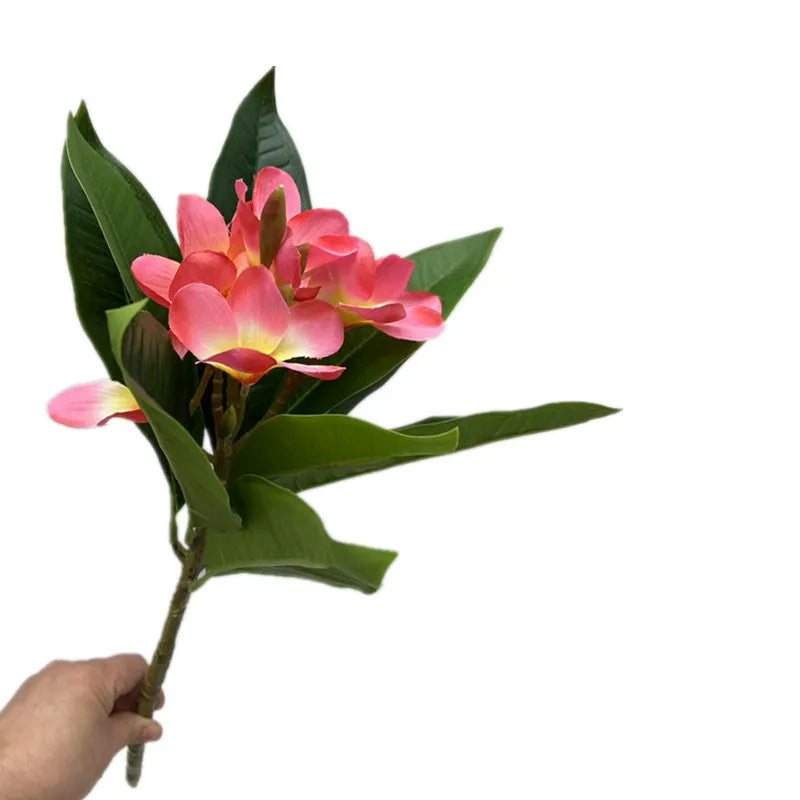 Artificial Plumeria Frangipani Flower Branch | Real Touch Leaves Artificial Flower Branch Axl