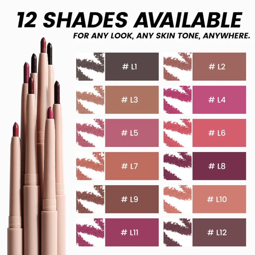 Vegan Waterproof Matte Lip Liner – Long-Lasting Nude Lip Pencil Matte Lip Liner Axl