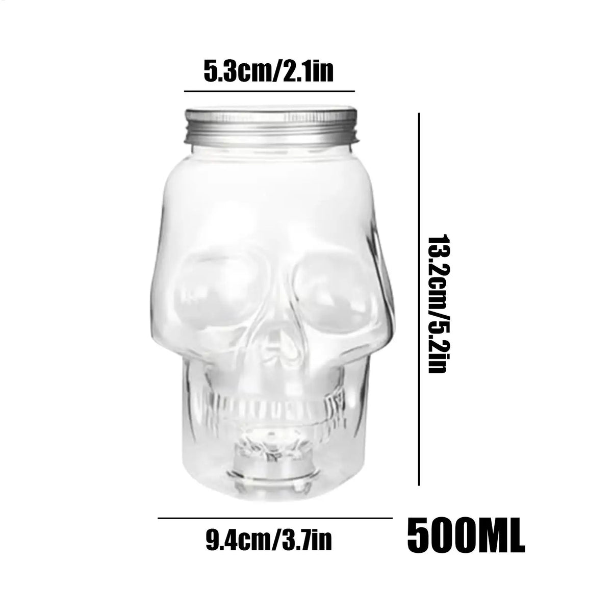 Skull Mason Jar with Lid 500ml/800ml | Gothic Spooky Storage Decorative Storage Jar Axl