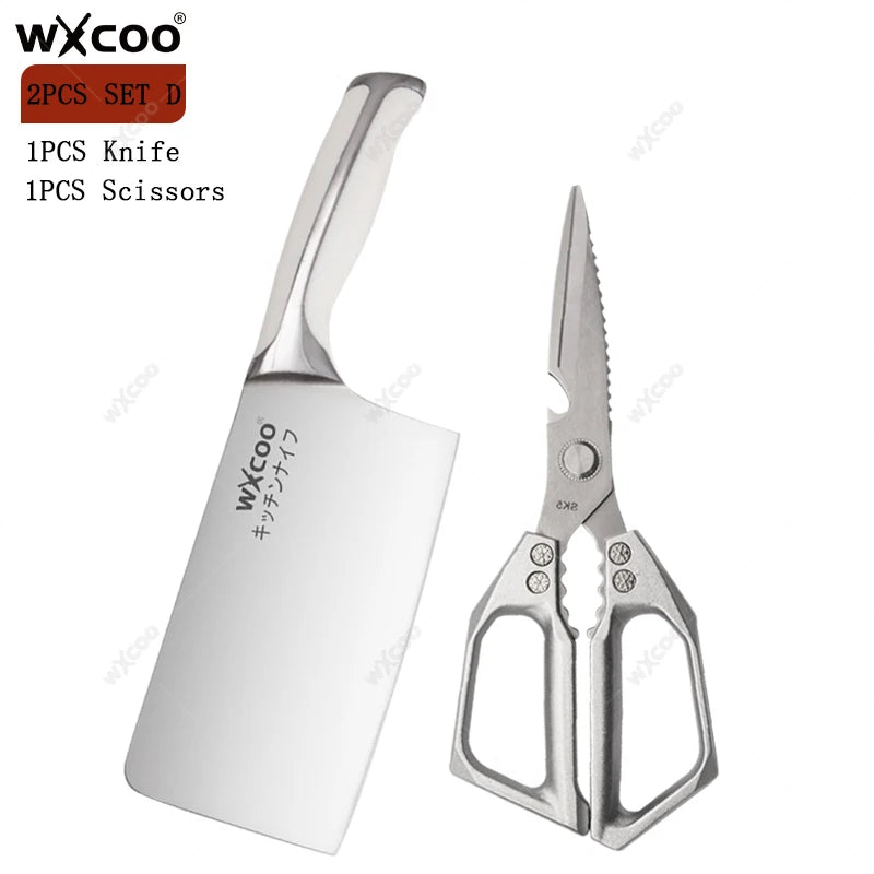 Stainless Steel Kitchen Knife Set – Santoku, Cleaver & Chef Kitchen Knife Set Axl 2PCS SET D