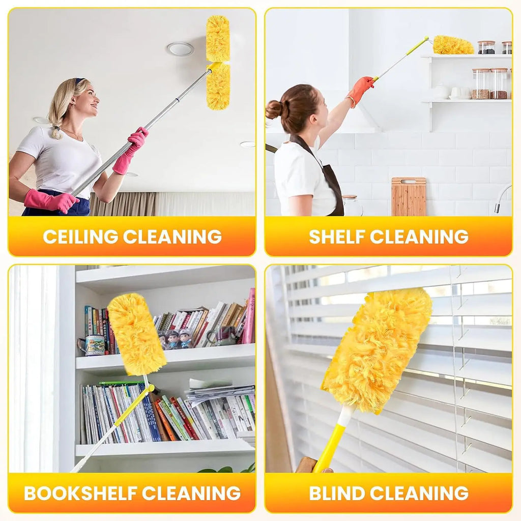 Double-Sided 360° Microfiber Electrostatic Duster – Dust & Webs Microfiber Duster Axl