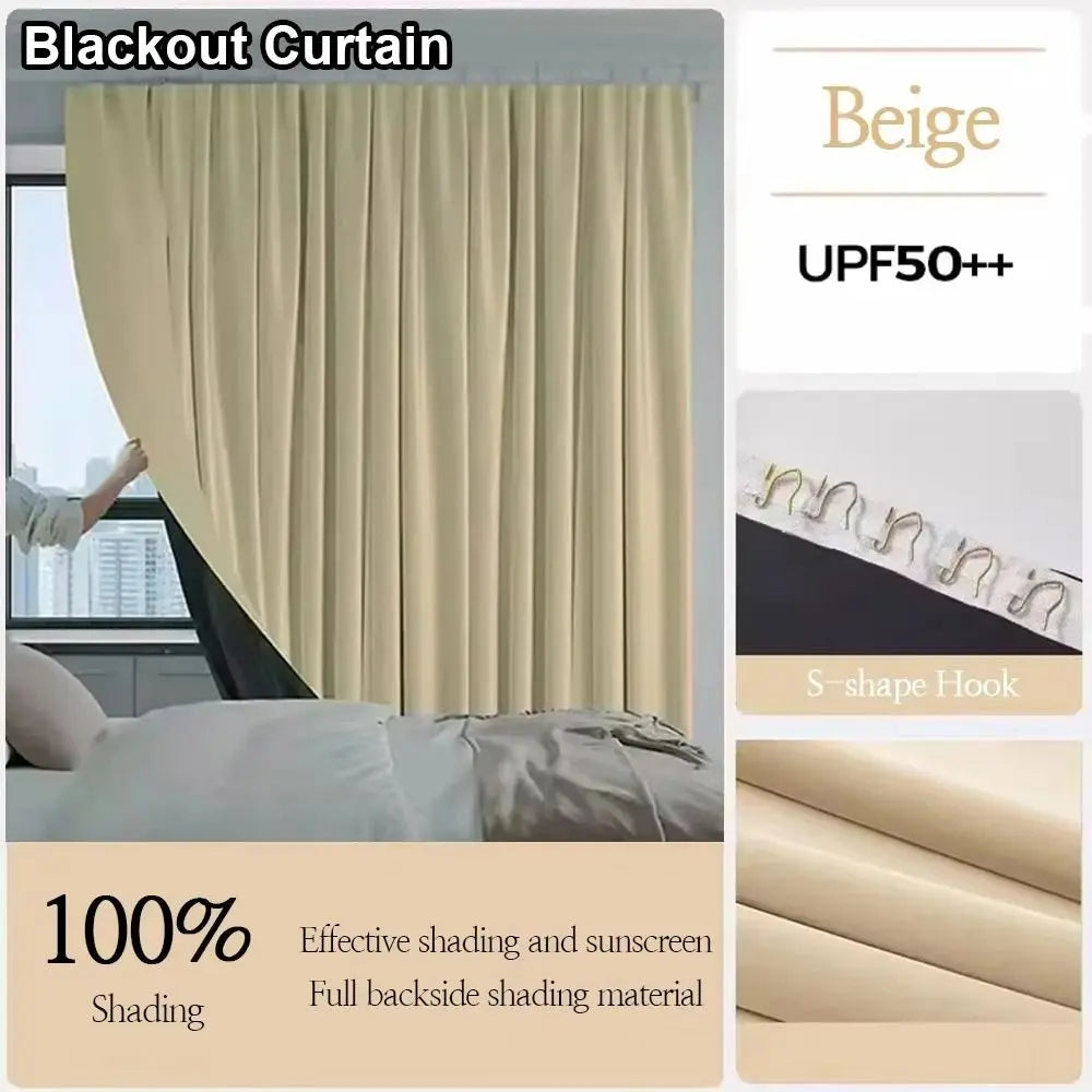 Blackout Hook Curtain Panel – 90% Light Blocking Bedroom Blackout Curtain Panel Axl
