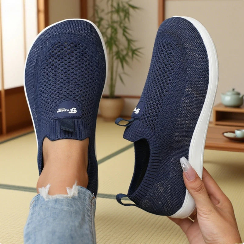 Women's Breathable Mesh Flat Sneaker Loafers | Soft Walking Shoes Women's Flat Sneakers Axl