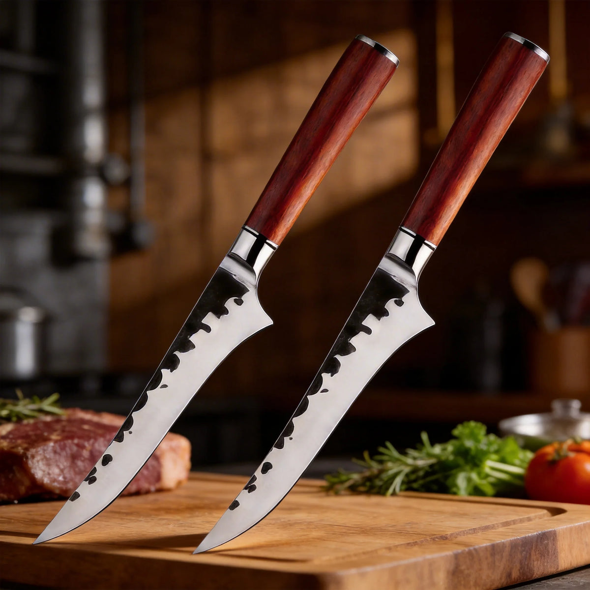 Hand-Forged 5Cr13 Steel Boning Knife – Pro Kitchen Chef Knife Boning Knife Axl 2pcs