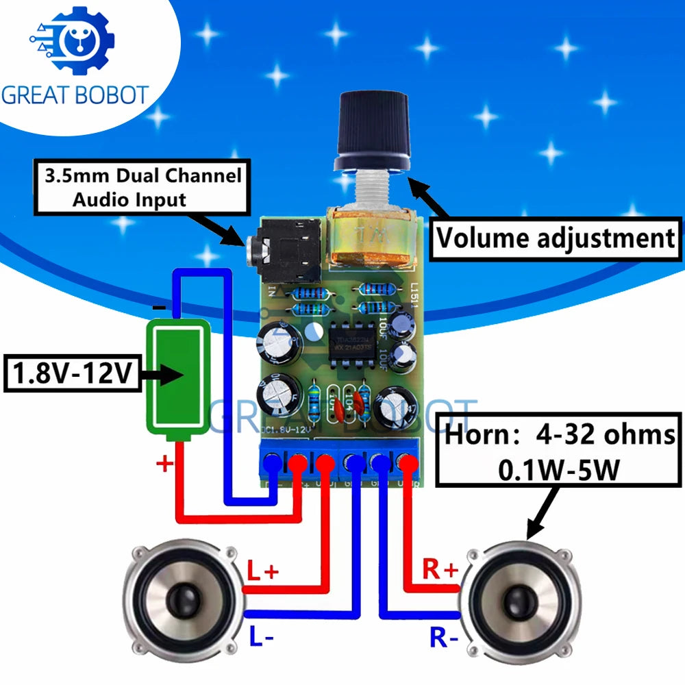 TDA2822M Stereo Audio Amplifier Board – Dual Channel AMP Module Audio Amplifier Board Axl Default Title