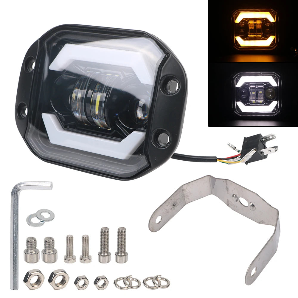 5-Inch Flush Mount LED Driving Light | Hi/Low Beam Jeep & Truck LED Driving Light Axl 2PCS