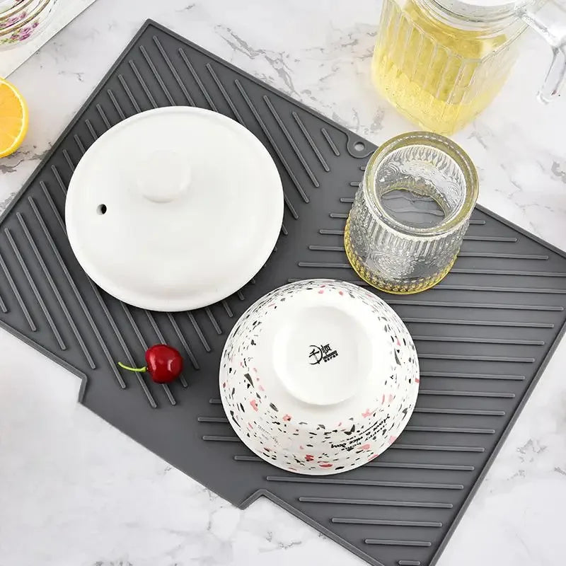 Silicone Draining Drying Mat – Non-Slip Kitchen Dish Pad Kitchen Drying Mat Axl