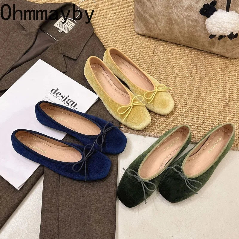 Women's Butterfly-Knot Ballet Flats – Soft Sole Slip-On Dress Shoes Women's Ballet Flats Axl
