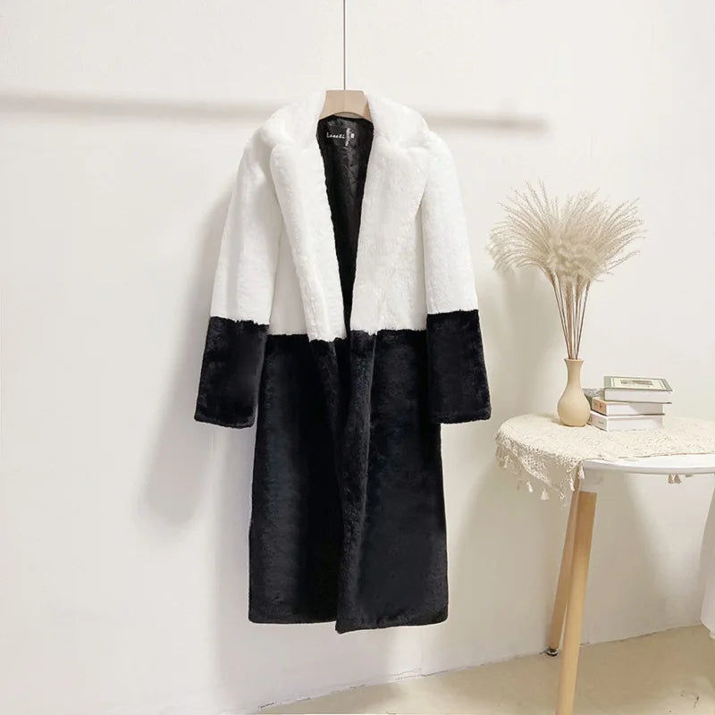 Women's Faux Fur Long Plush Coat – Plus Size S–5XL Winter Faux Fur Coat Axl