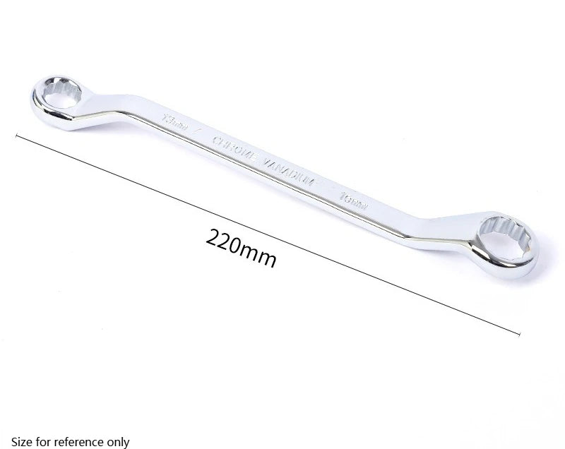 Double End Offset Ring Spanner – Chrome Vanadium Steel Wrench Box End Wrench Axl 13-16mm