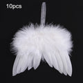 10 White Angel Wings Christmas Tree Ornaments | Feather Design Christmas Tree Ornaments Axl 10pcs